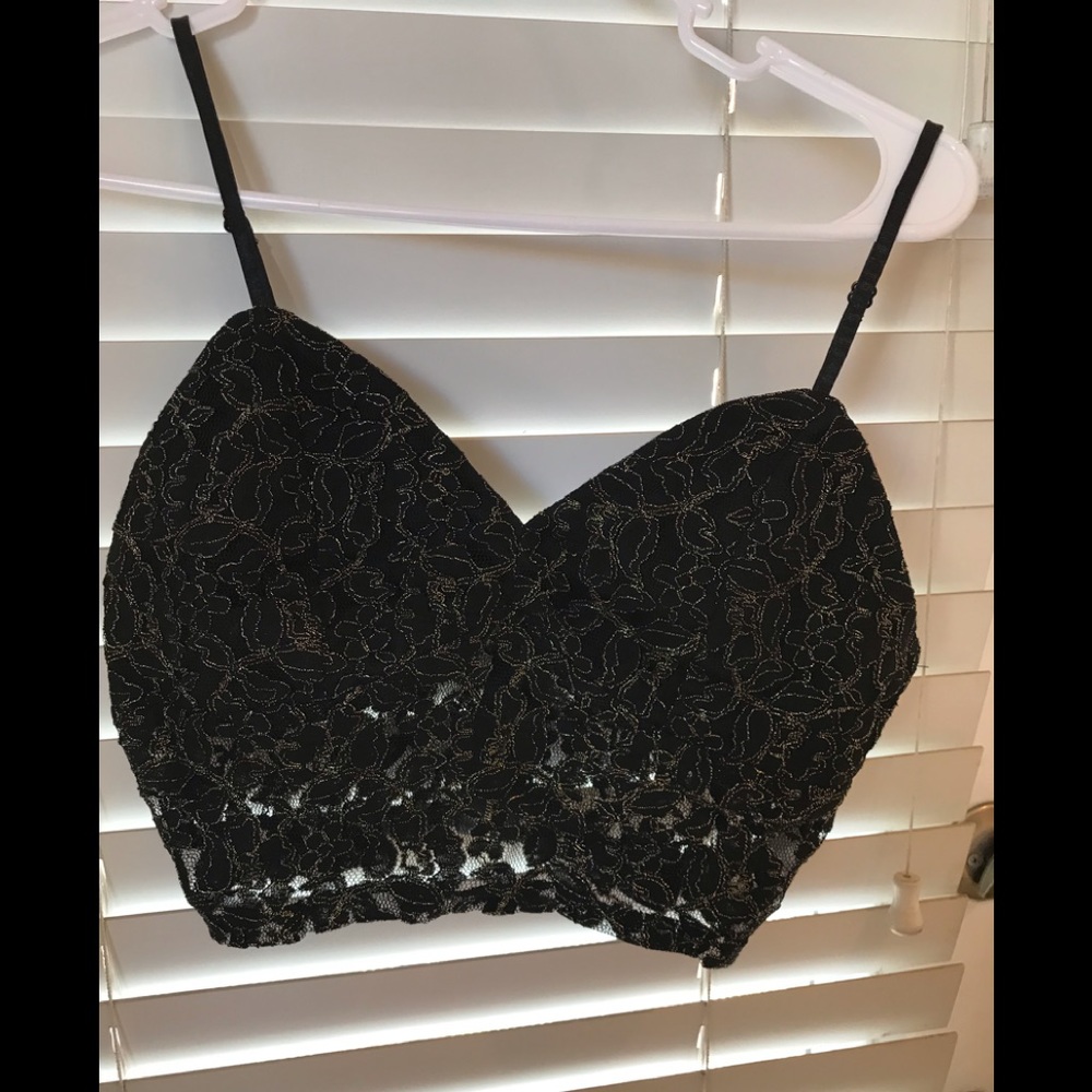 Windsor black and gold crop top